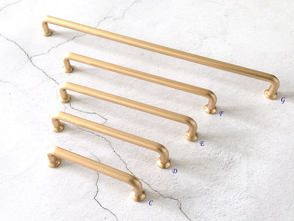 Brushed Gold Cabinet D Bar Handle & Drawer Knob, Modern Kitchen Hardware