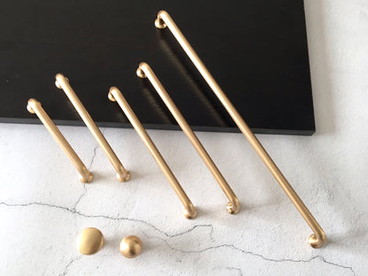 Brushed Gold Cabinet D Bar Handle & Drawer Knob, Modern Kitchen Hardware