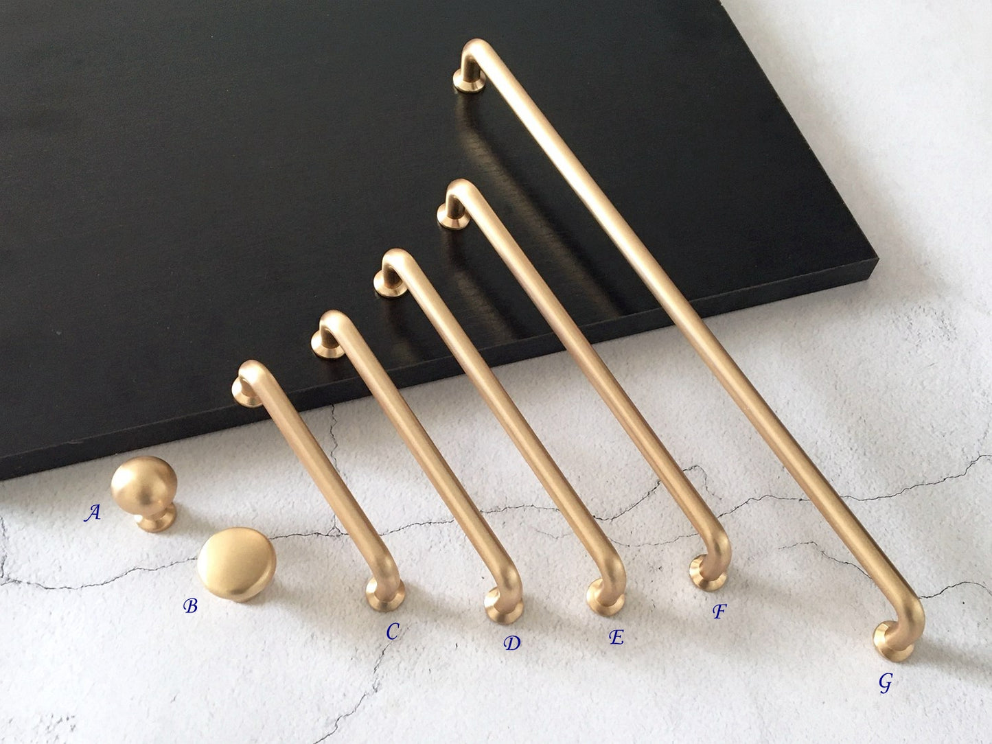 Brushed Gold Cabinet D Bar Handle & Drawer Knob, Modern Kitchen Hardware