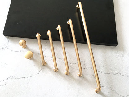 Brushed Gold Cabinet D Bar Handle & Drawer Knob, Modern Kitchen Hardware