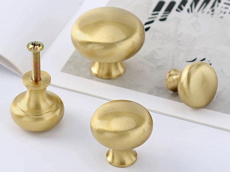 Brushed Brass Gold Cabinet Door Knobs - Classic Hardware