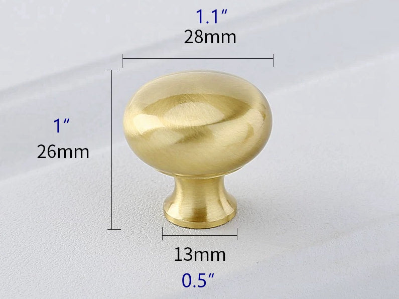 Brushed Brass Gold Cabinet Door Knobs - Classic Hardware