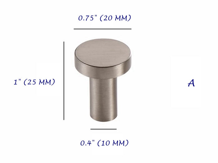 Solid Brass Geometric Nickel Cabinet Knob - Hexagonal/Round - LynnsHardware