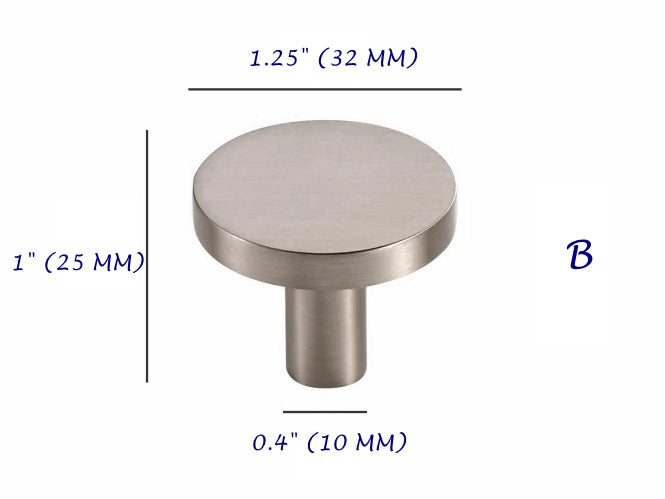 Solid Brass Geometric Nickel Cabinet Knob - Hexagonal/Round - LynnsHardware