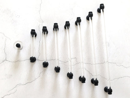 Acrylic Drawer Pulls, Lucite Cabinet Bar Handles, Matte Black Clear, Kitchen Hardware