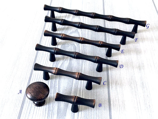 2.5" 3" 3.75" 5" 6.25" Bamboo Drawer Pull Cabinet Handle Oil Rubbed Bronze