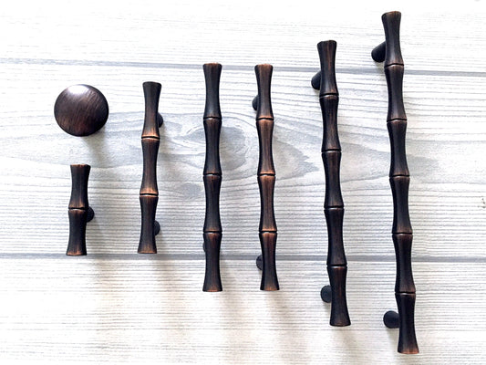 2.5" 3" 3.75" 5" 6.25" Bamboo Drawer Pull Cabinet Handle Oil Rubbed Bronze