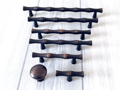 2.5" 3" 3.75" 5" 6.25" Bamboo Drawer Pull Cabinet Handle Oil Rubbed Bronze