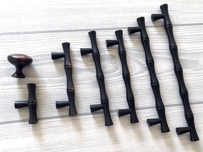 2.5" 3" 3.75" 5" 6.25" Bamboo Drawer Pull Cabinet Handle Oil Rubbed Bronze