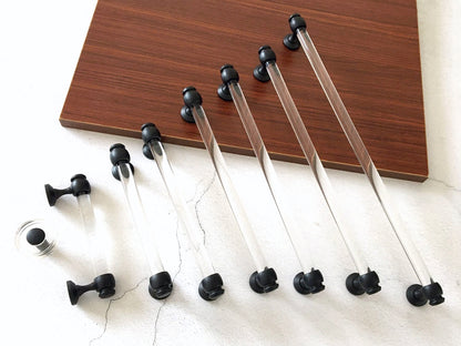 Acrylic Drawer Pulls, Lucite Cabinet Bar Handles, Matte Black Clear, Kitchen Hardware