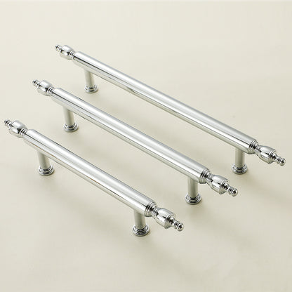 Brass Cabinet Bar Pull, Shiny Silver Drawer Knob, Polished Chrome