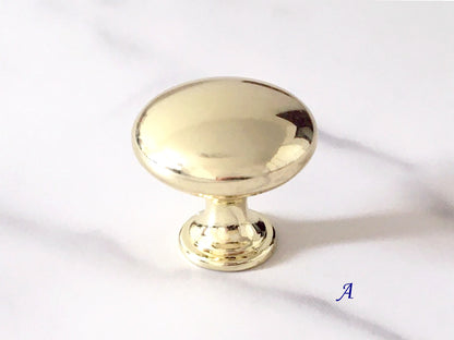 Bamboo Cabinet Pulls and Drawer Knobs, Polished Gold, Kitchen Hardware