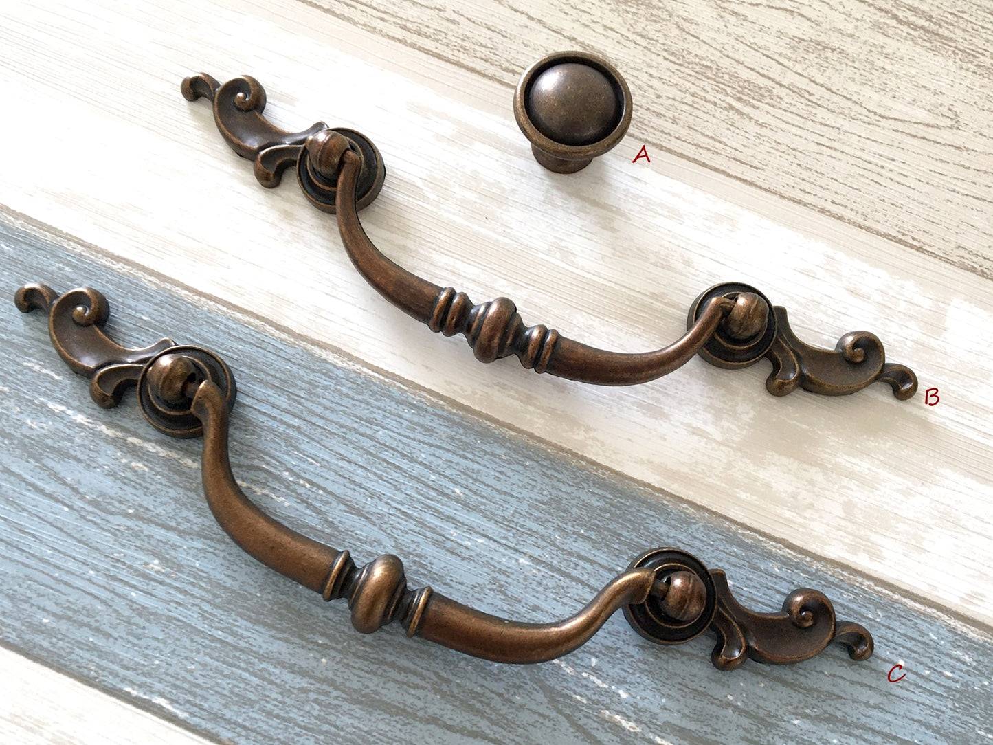 4.25" 4.75“ Vintage Swing Bail Drawer Pull - Antique Copper - LynnsHardware