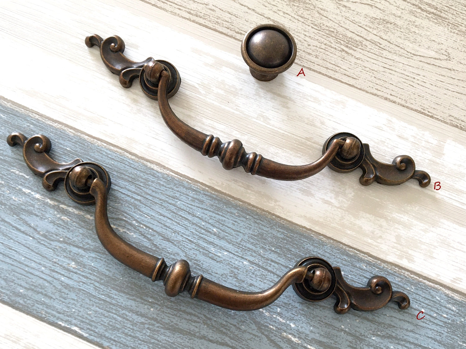 4.25" 4.75“ Vintage Swing Bail Drawer Pull - Antique Copper - LynnsHardware