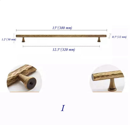 Hammered Antique Bronze Cabinet Bar Pulls, Brass, Rustic Retro Kitchen Hardware