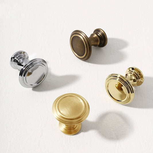 Brass Cabinet Knob, Dresser Drawer Pull, Gold Chrome Antique Bronze, MCM Kitchen Hardware