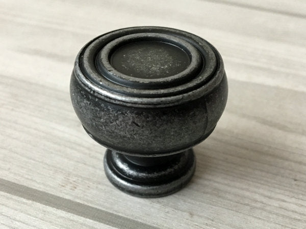 3.75" 5" Antique Pewter Cabinet Pull & Knob - Rustic/Industrial