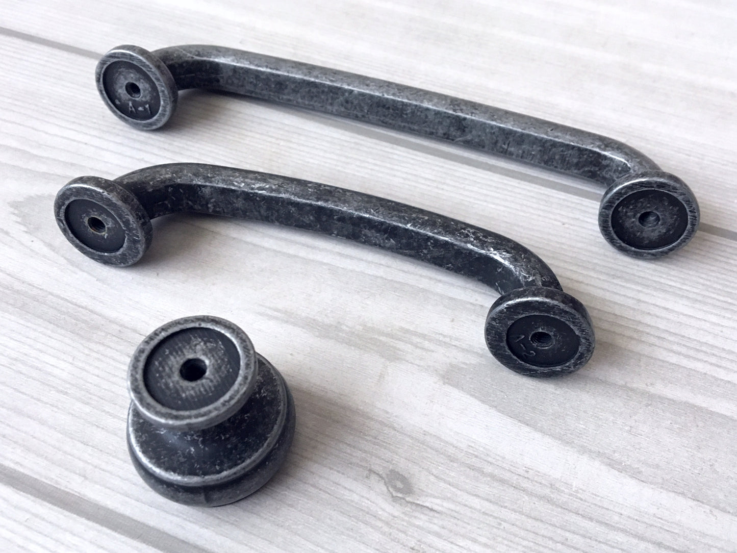 3.75" 5" Antique Pewter Cabinet Pull & Knob - Rustic/Industrial