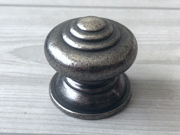 Dia 1.5" Antique Pewter Drawer Knob - Rustic Vintage Look