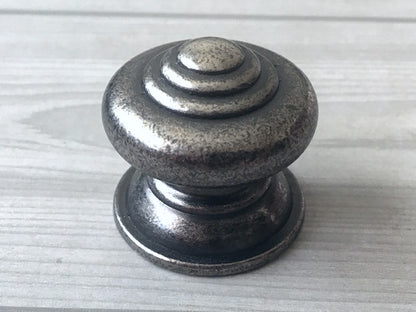 Dia 1.5" Antique Pewter Drawer Knob - Rustic Vintage Look