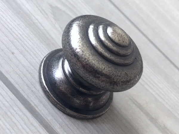Dia 1.5" Antique Pewter Drawer Knob - Rustic Vintage Look