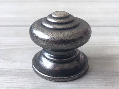 Dia 1.5" Antique Pewter Drawer Knob - Rustic Vintage Look