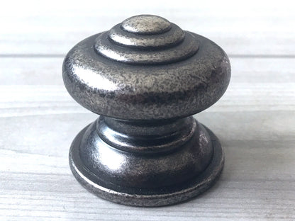 Dia 1.5" Antique Pewter Drawer Knob - Rustic Vintage Look