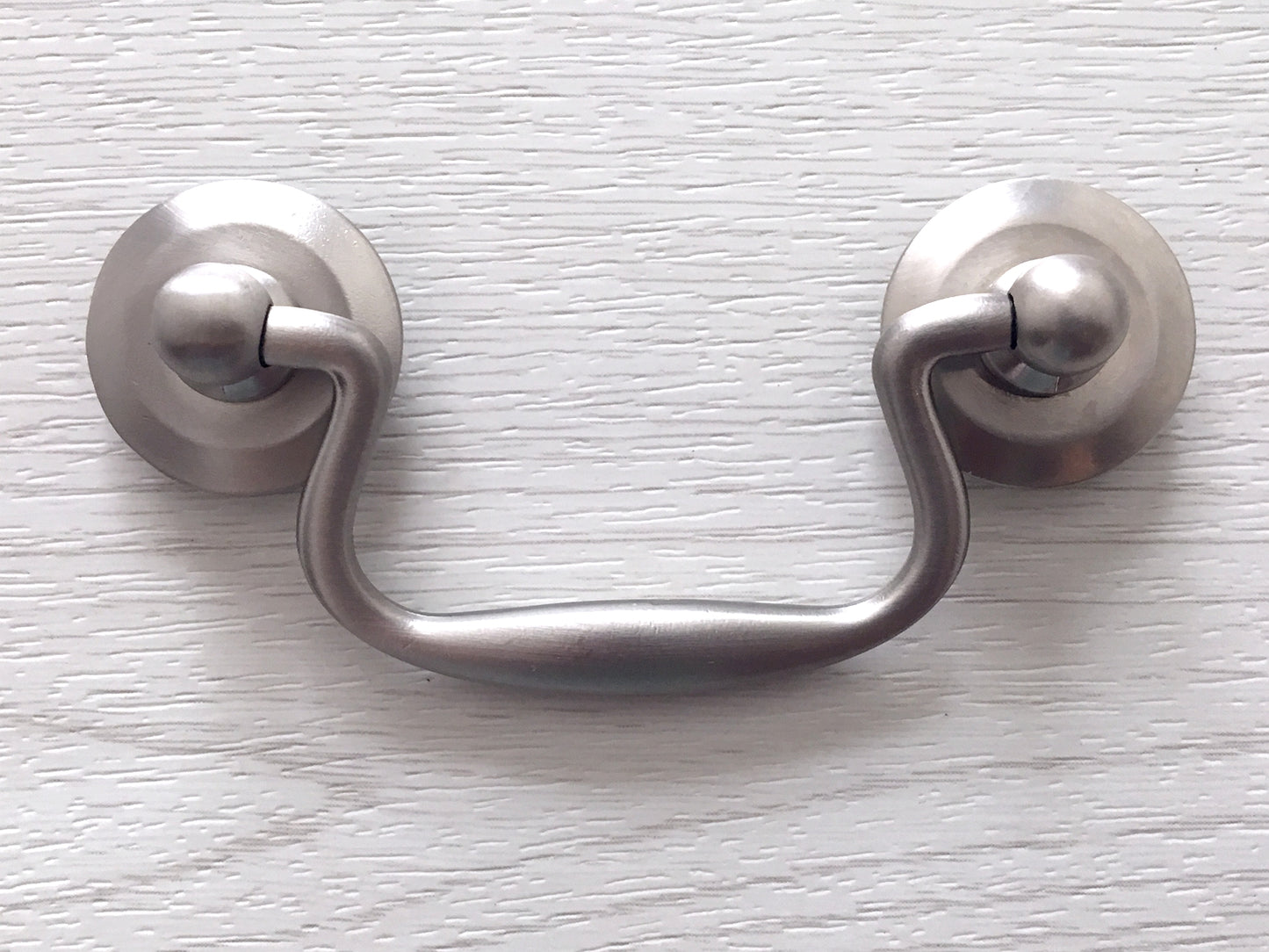 2.75" Swing Bail Drawer Pull, Swan-neck Handle, Antique Bronze, Brushed Nickel