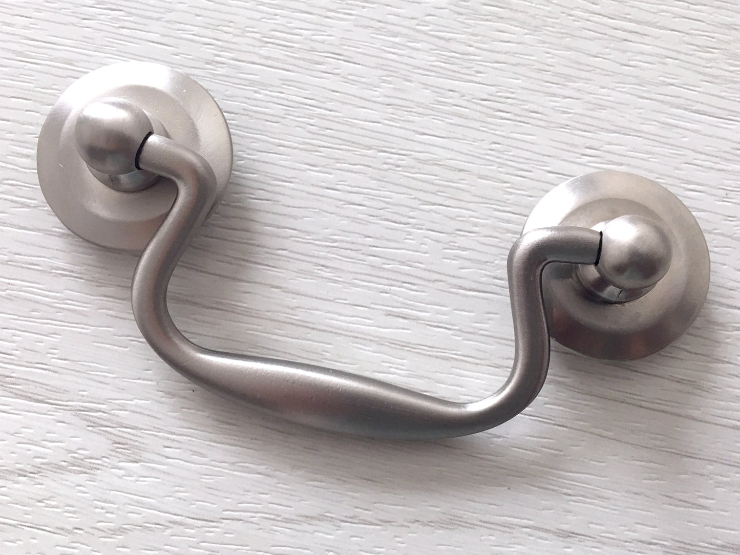 2.75" Swing Bail Drawer Pull, Swan-neck Handle, Antique Bronze, Brushed Nickel