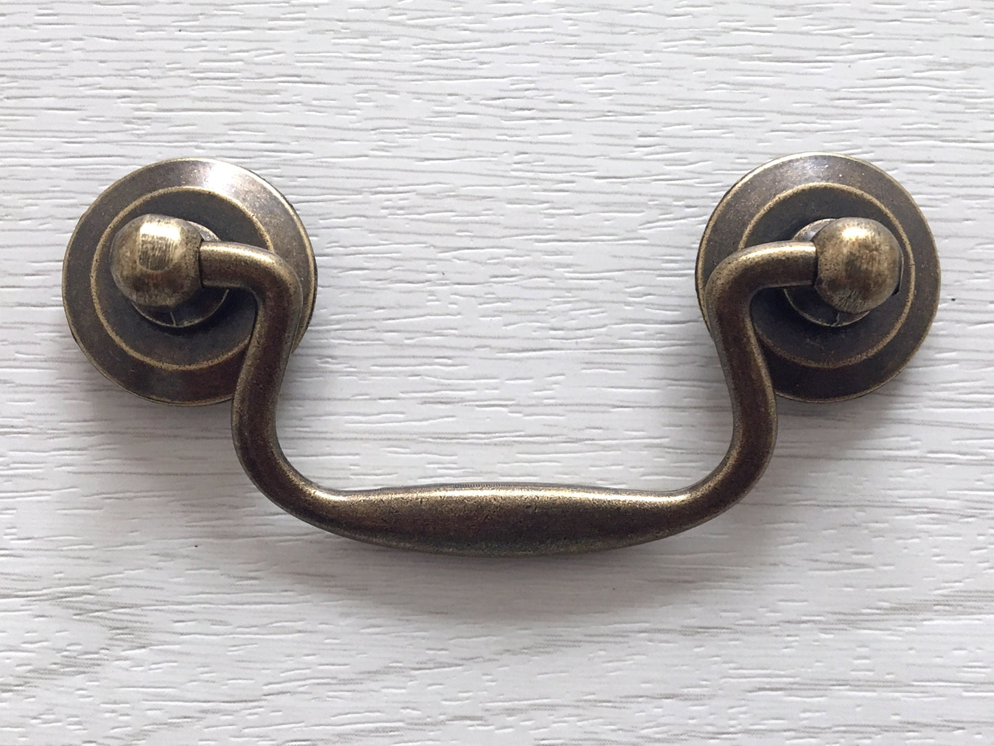 2.75" Swing Bail Drawer Pull, Swan-neck Handle, Antique Bronze, Brushed Nickel