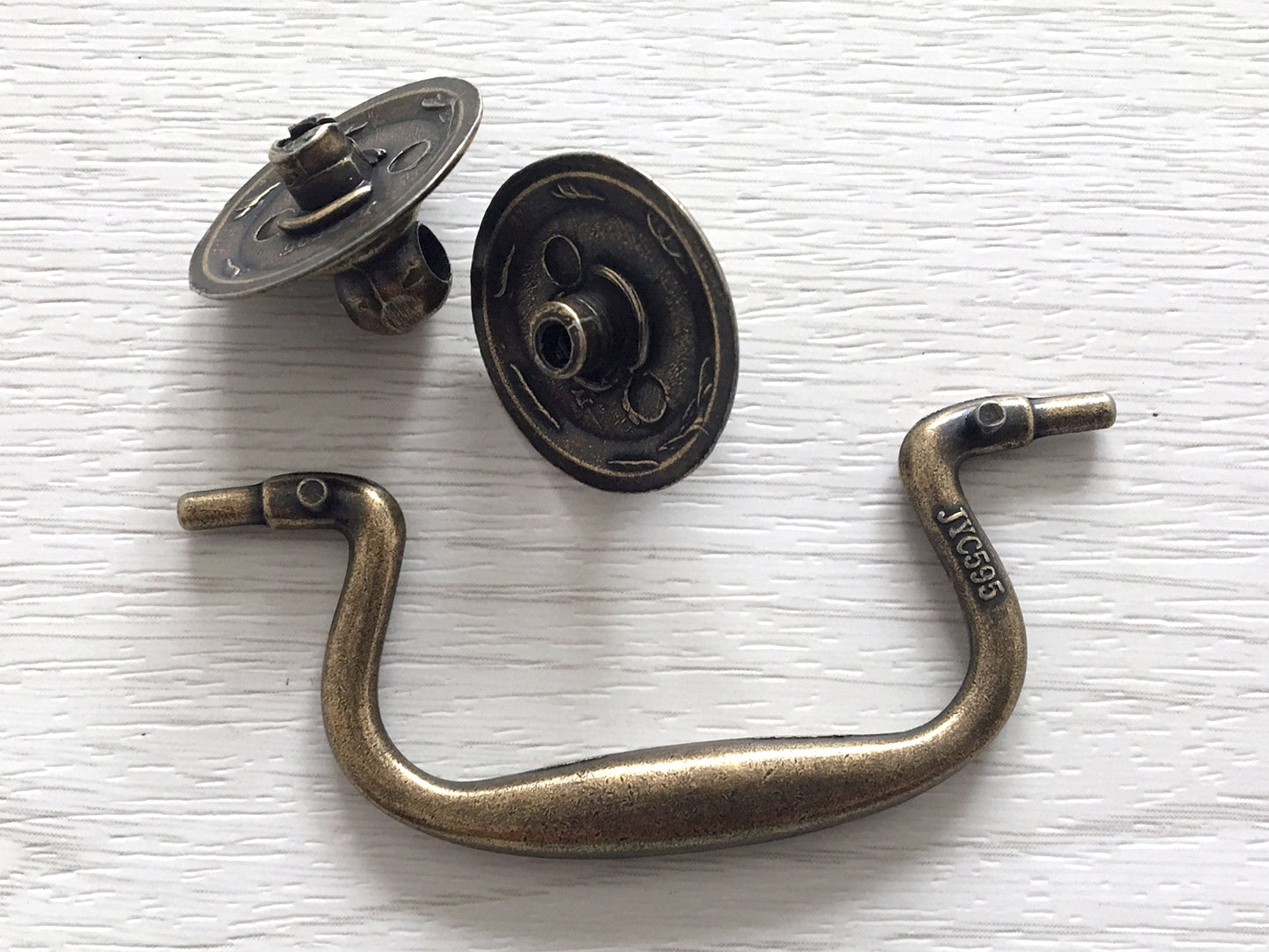 2.75" Swing Bail Drawer Pull, Swan-neck Handle, Antique Bronze, Brushed Nickel