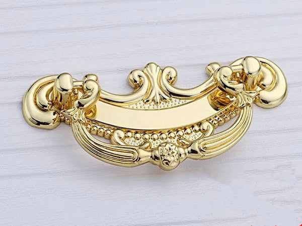 Ornate Gold Bail Drawer Pull, 2.5" 3.75" Centers