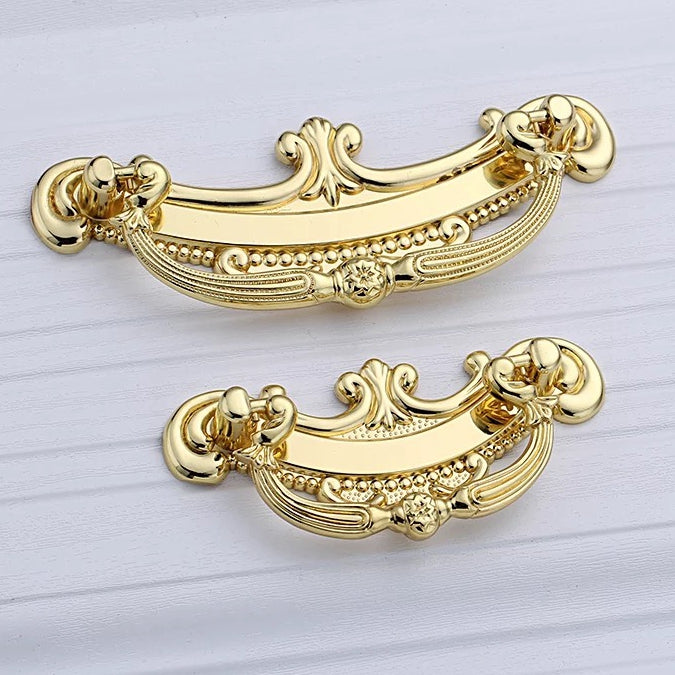 Ornate Gold Bail Drawer Pull, 2.5" 3.75" Centers
