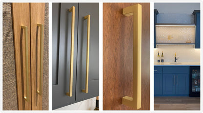 Gold Cabinet Pulls Square Drawer Handles Kitchen Lynns Hardware