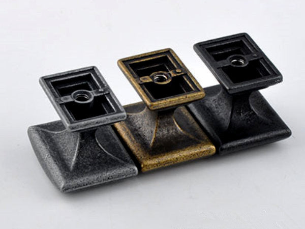 3" Bow Drawer Pull & Rectangular Knob - Rustic/Industrial