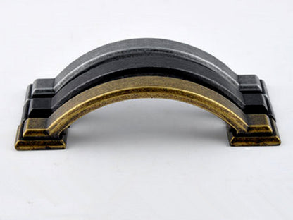 3" Bow Drawer Pull & Rectangular Knob - Rustic/Industrial