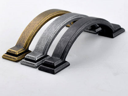 3" Bow Drawer Pull & Rectangular Knob - Rustic/Industrial