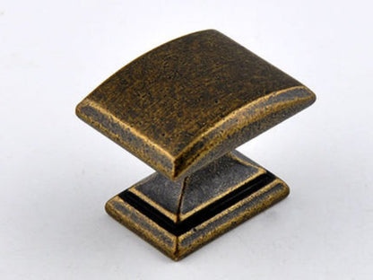 3" Bow Drawer Pull & Rectangular Knob - Rustic/Industrial