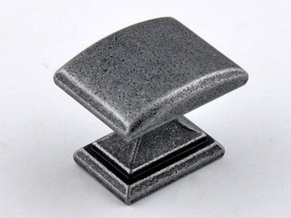 3" Bow Drawer Pull & Rectangular Knob - Rustic/Industrial