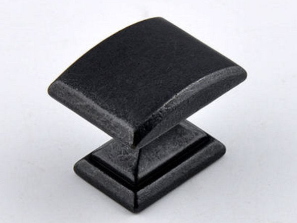 3" Bow Drawer Pull & Rectangular Knob - Rustic/Industrial