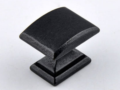 3" Bow Drawer Pull & Rectangular Knob - Rustic/Industrial