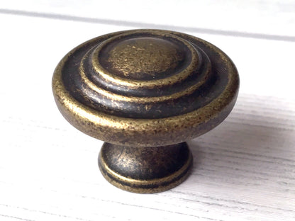 4" 5" Centers Antique Bronze Drawer Handle & 3.5" Cup Pull, Rustic Retro Kitchen Hardware