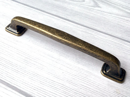 4" 5" Centers Antique Bronze Drawer Handle & 3.5" Cup Pull, Rustic Retro Kitchen Hardware