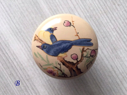 3" 3.75" 5" Flower Bird Porcelain Drawer Pulls Cabinet Handle, Tan Bronze