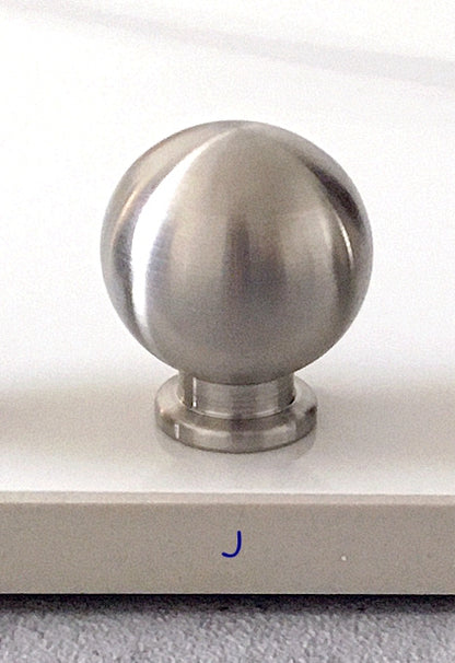 Nickel Round Drawer Knobs, Zinc Alloy & Stainless Steel, Minimal Cabinet Hardware