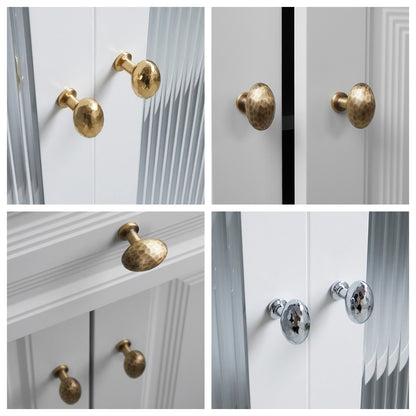 Hammered Brass Knobs, Egg Drawer Pulls, Bronze Gold Silver