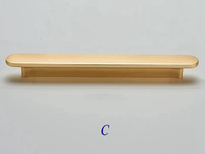 Flat Cabinet Pull Handles, Round Ends, Brushed Nickel, Brushed Gold, Black