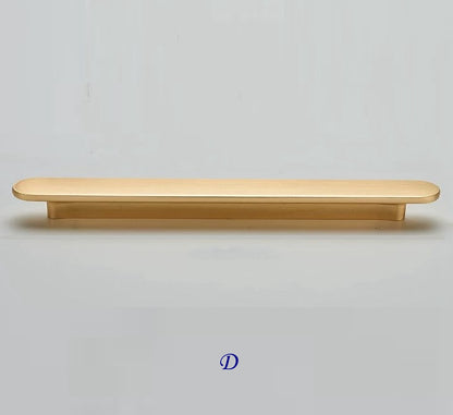 Flat Cabinet Pull Handles, Round Ends, Brushed Nickel, Brushed Gold, Black