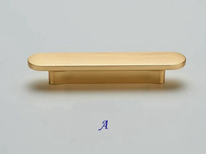 Flat Cabinet Pull Handles, Round Ends, Brushed Nickel, Brushed Gold, Black