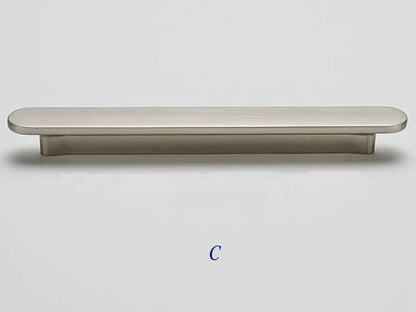 Flat Cabinet Pull Handles, Round Ends, Brushed Nickel, Brushed Gold, Black
